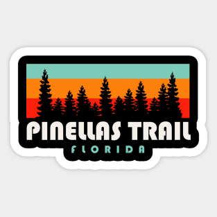 Pinellas Trail Pinellas County Florida Retro Trees Sticker